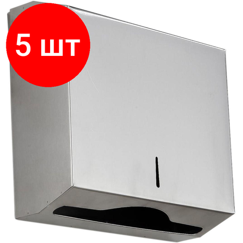 Комплект 5 штук Диспенсер для полотенец лист V-слож металл_M-5823 15054₽