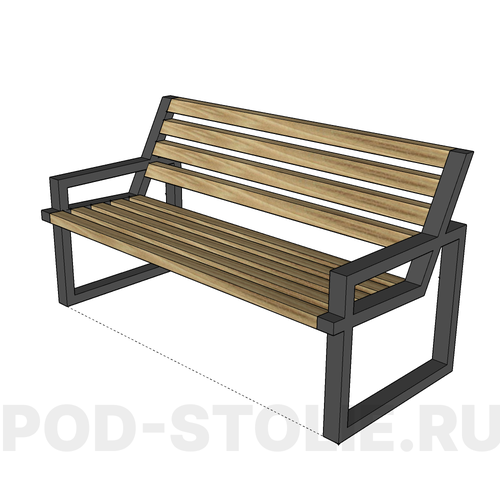 Скамья садовая лофт Roco-06 с размерами 170х54х45 см 57000₽