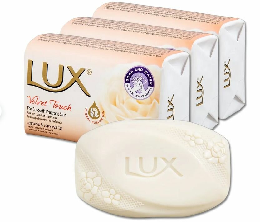 фото LUX Мыло туалетное "Жасмин и миндальное масло" 80гр - 4 штуки