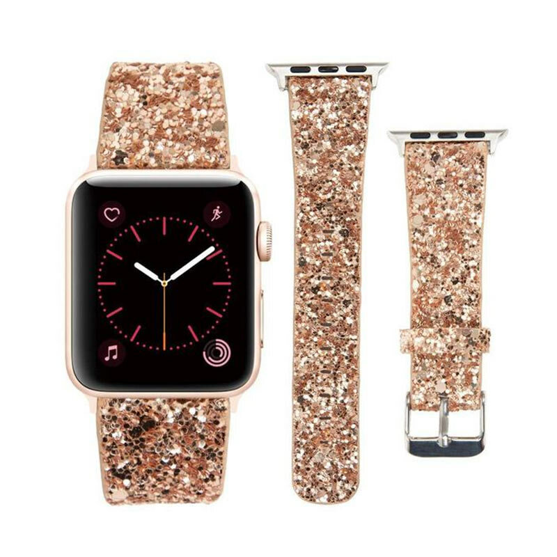 фото Женский блестящий кожаный ремешок для Apple Watch, Green, 42MM 44MM 45MM 49MM