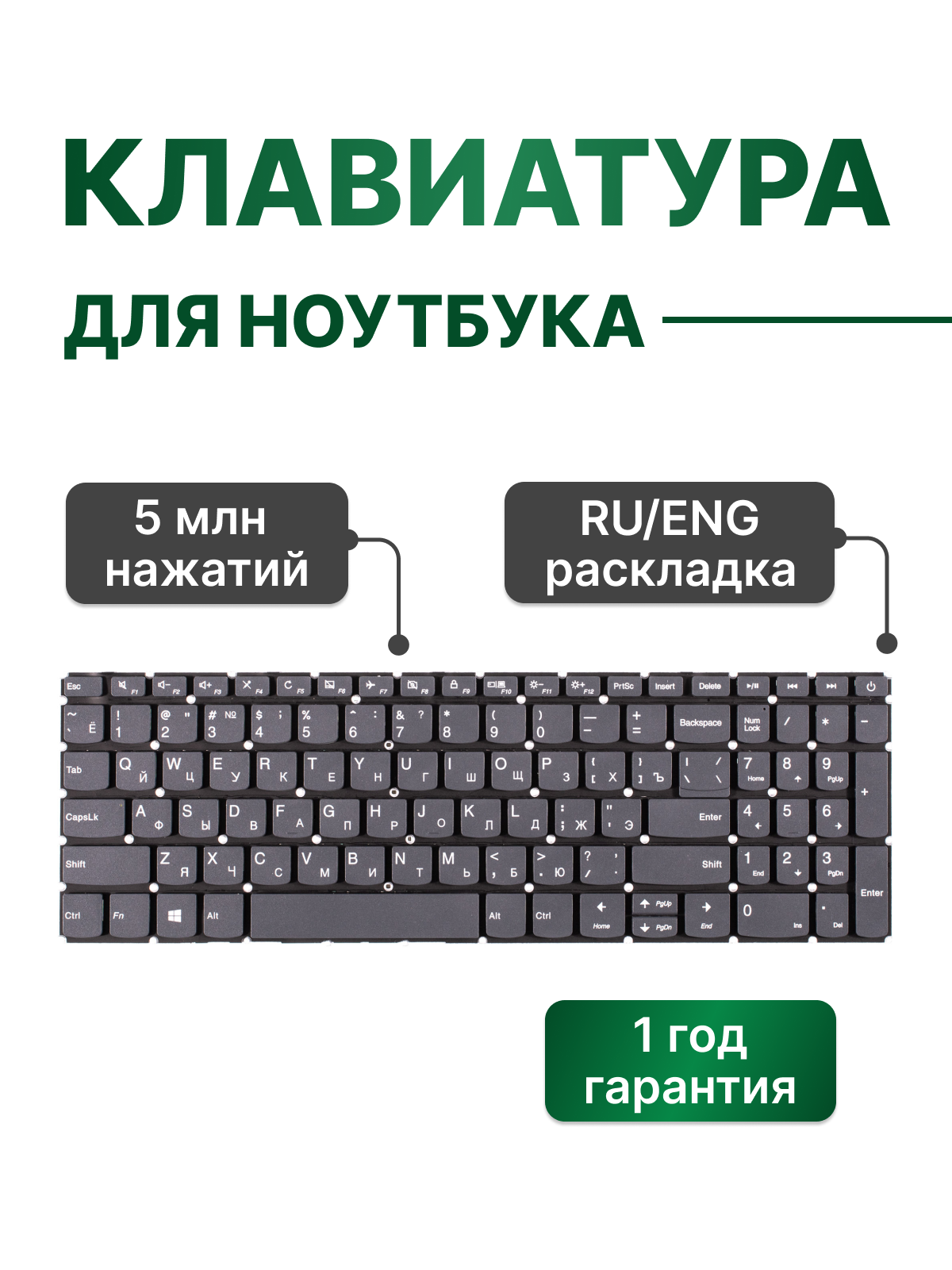 Клавиатура для Lenovo IdeaPad 330-15IKB, 320-15IKB, S145-15IWL, 320-15IAP, 330-15AST, 320-15ISK, 330-15ARR и др