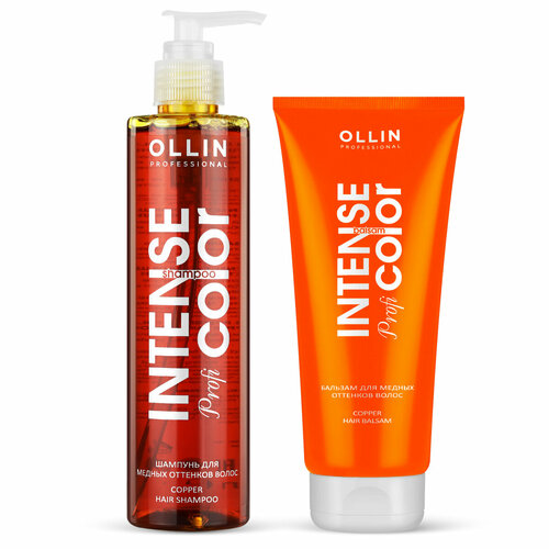 Набор INTENSE PROFI COLOR для тонирования волос OLLIN PROFESSIONAL медные оттенки 250+200 мл ollin шампунь intense profi color gray and bleached 250 мл