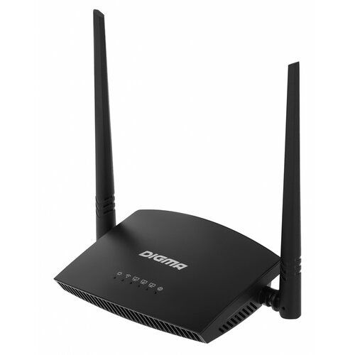 wi fi роутер huasifei 300 мбит с для vpn wps wds qos ipv6 и 4 ssid Wi-Fi роутер Digma DWR-N301 (черный)