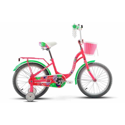 Велосипед детский 18 Stels Mistery C Z010 Розовыйзеленый для мальчиков и девочек от 5 до 7 лет на рост 105-130см 9261₽