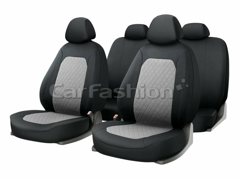 Универсальные чехлы на сиденья CarFashion «CROSS», черно-серые