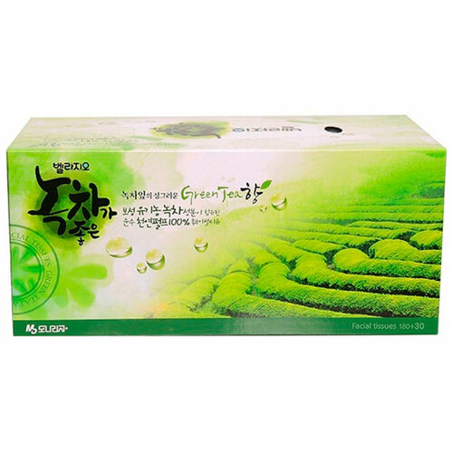 Салфетки для лица Monalisa Bellagio Green Tea с экстрактом зеленого чая, 215х215мм, 210 шт.