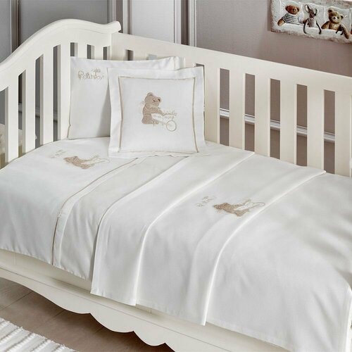 Tivolyo home T1212T10417114 Комплект детского постельного белья Tivolyo home POURTOL BEBE коричневый без покрывала 9788₽