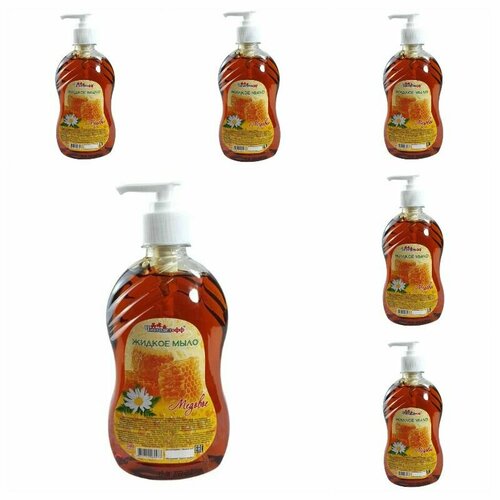Чистоделофф Жидкое мыло, Медовое, гипоаллергенное с дозатором, 500 мл, 6 шт