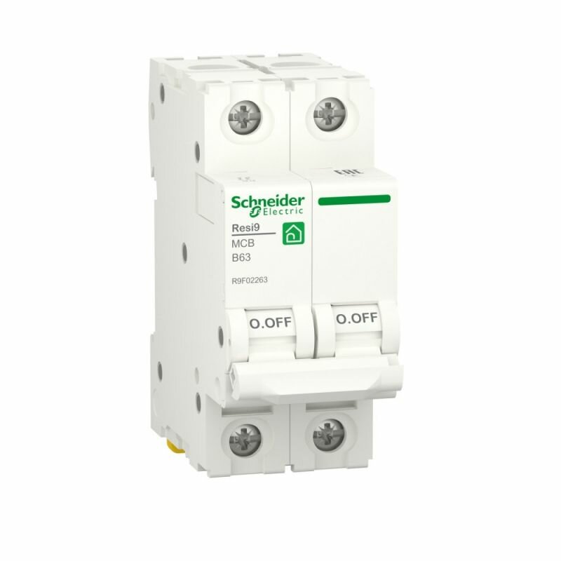 Автоматический выключатель Schneider Electric Resi9 2P 63А (B) 6кА R9F02263