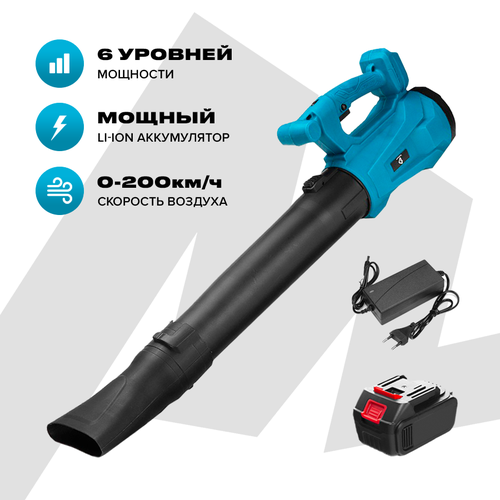 Воздуходувка аккумуляторная садовая Enstroll / Воздуходувка для листвы/Воздуходувка для снега / 6 уровней мощности