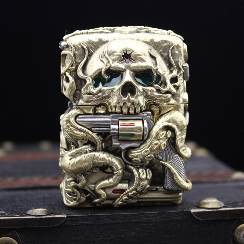 Zippo Skull Gold