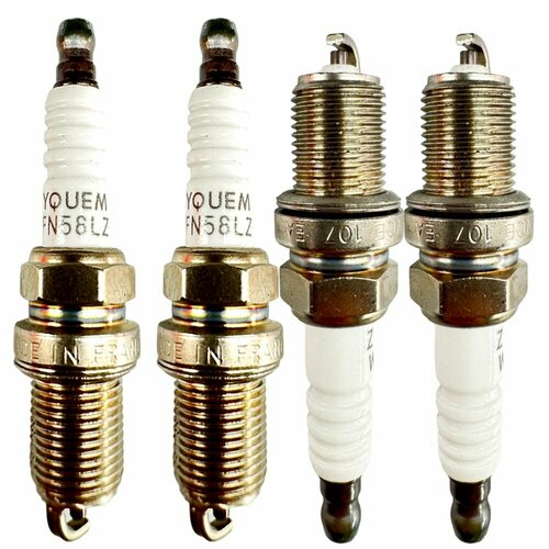 Комплект свеча зажигания (4 штук) EYQUEM для а/м Renault Peugeot Vaz Geely Fiat OEM: RFN58LZ Рено Логан Ниссан Алмера Ваз Приора