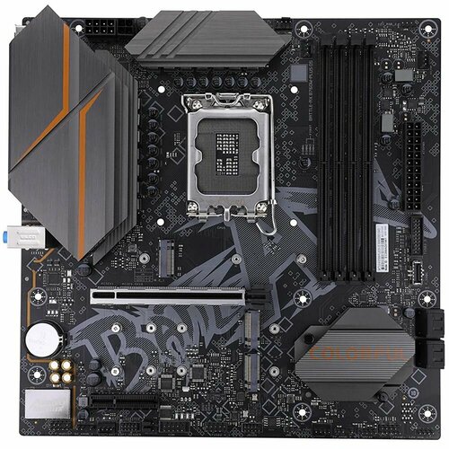 Материнская плата Colorful BATTLE-AX B760M-PLUS D5 V20 Z760 LGA1700 4xDDR5 1xPCIEx16 1xPCIEx4 3xM2 2xTypeC 3xUSB32Gen1 5xUSB20 4xSATA30 25G DP HDMI M-ATX RTL 14350₽