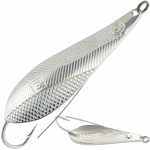 Блесна литьевая из латуни на щуку, покрыта серебром RB Атом -N 