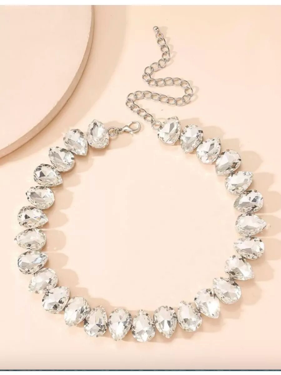 Чокер, длина 35 см, серебряный — фото 1