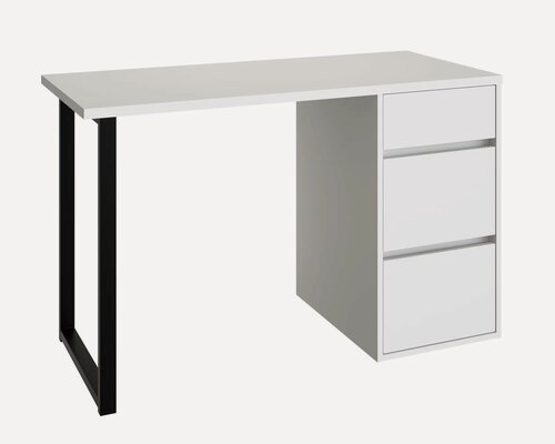 Изображение товара Стол письменный С-401 Compass, 120х76х55, с тремя ящиками, белый структурный/меренга