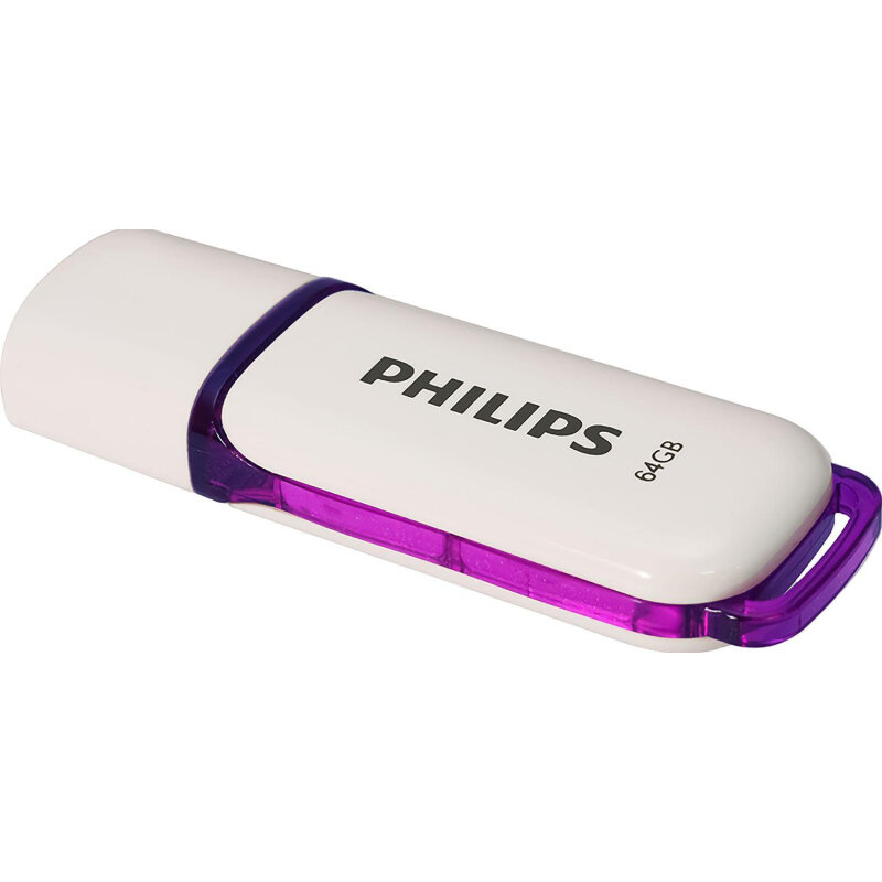 Флеш-накопитель PHILIPS SNOW2.0 64GB FM64FD70B/97 USB 2.0 белый — фото 1