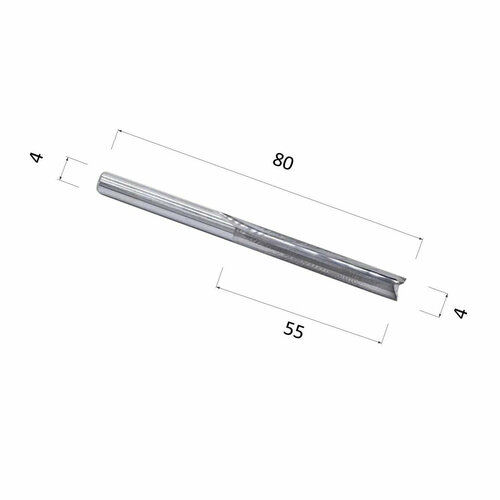 Фреза DJTOL N2ZX455 прямая двухзаходная (по дереву, композиту (АКП), пластику)