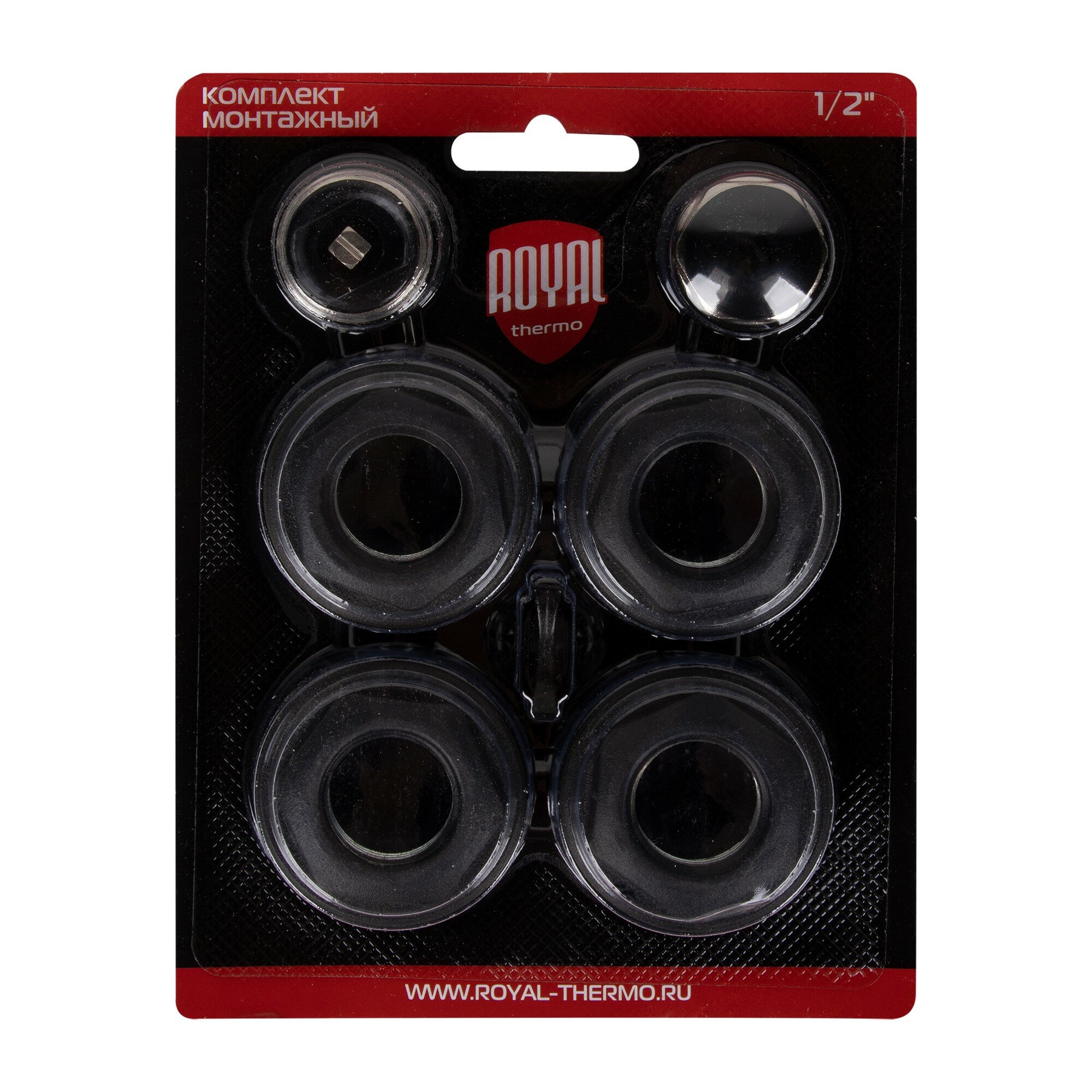 Монтажный комплект для радиаторов Royal Thermo 1"x1/2" сталь черный - фото №8