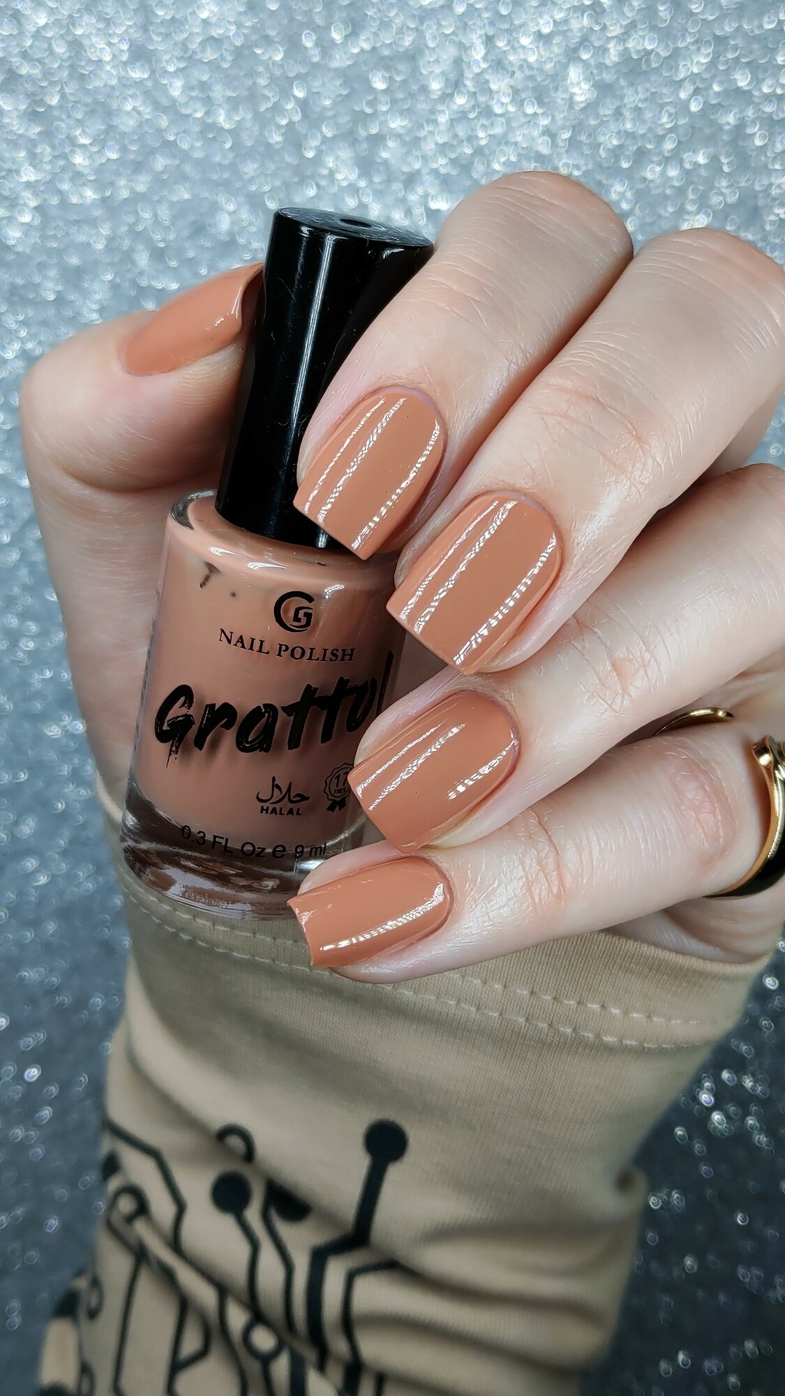 Grattol Color Nail Polish Cashmere nude - Лак для ногтей, коричневый, сушка без лампы, 17FREE, Халяль, 9 мл