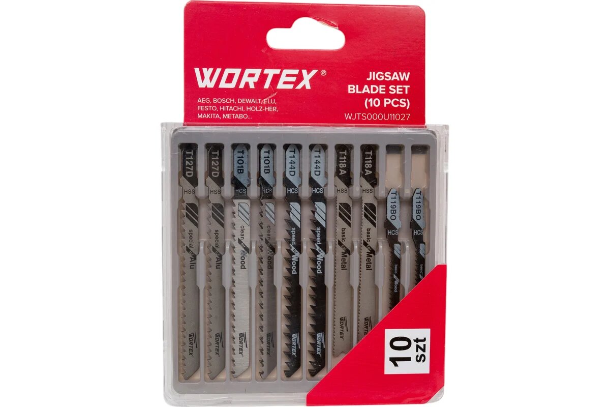 Набор пилок для лобзика универсальный 10шт WORTEX WJTS000U11027
