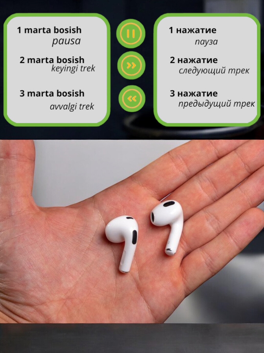 Беспроводные наушники Pods 3 кейс с микрофоном, Bluetooth 5.0 — фото 1