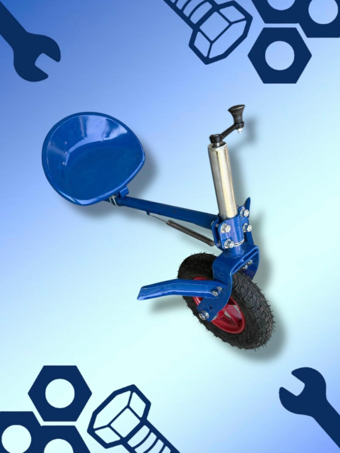 Сиденье с колесом на тяжелый мотоблок