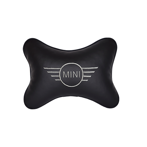 фото Подушка на подголовник экокожа black с логотипом автомобиля mini vital technologies