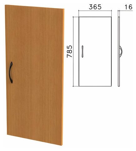 Дверь ЛДСП низкая "Фея" (ш365*г16*в785 мм), цвет орех милан, ДФ13.5, ш/к 640016