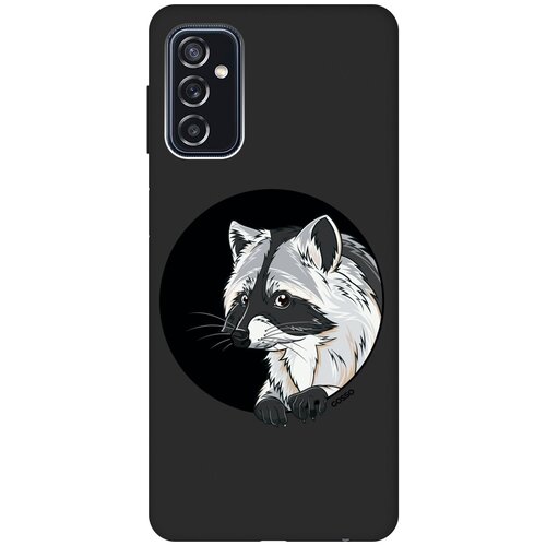 Матовый Soft Touch силиконовый чехол на Samsung Galaxy M52 5G, Самсунг М52 с 3D принтом Raccon in a Hollow черный матовый soft touch силиконовый чехол на samsung galaxy s23 самсунг с23 с 3d принтом raccon in a hollow черный