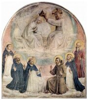 Репродукция на холсте Коронация Марии (Mary's coronation) №2 Фра Беато Анджелико 30см. x 34см.