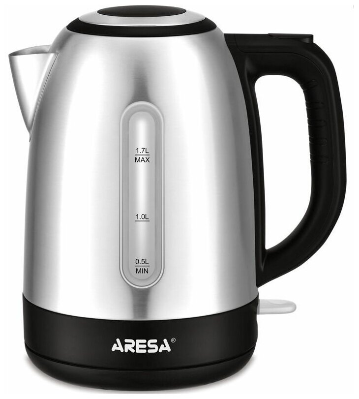 Чайник электрисеский ARESA AR-3466 1,7л, 2000 Вт, серебристый/черный