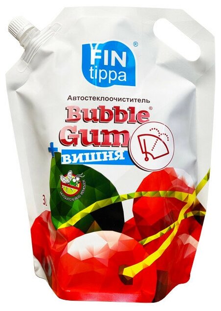 Автоочиститель стекол fin tippa bubble gum летний 3л дой-пак вишня