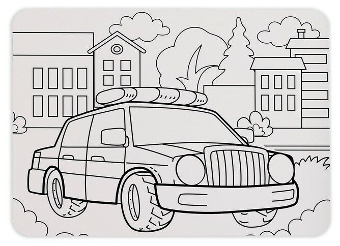 Пазл в рамке "Полезные машины", 34 детали + раскраска, для детей и малышей