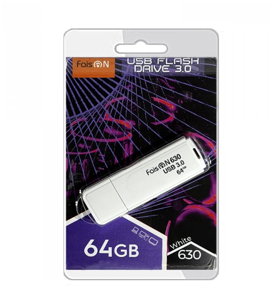 Флешка FaisON 64 GB, 630, USB 3.0, белый