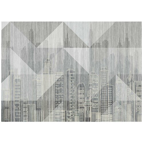 Город графика серый - Виниловые фотообои, (211х150 см)