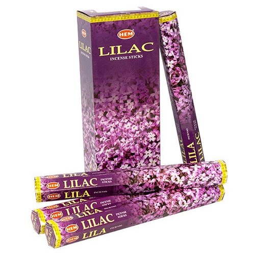 Благовоние HEM Сирень Lilac шестигранник упаковка 6 шт Перо Павлина