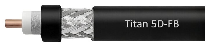 Коаксиальный кабель 50 Ом Titan 5D-FB PVC/CCA 5D-FB (VEGATEL, черный) длина 10 метров