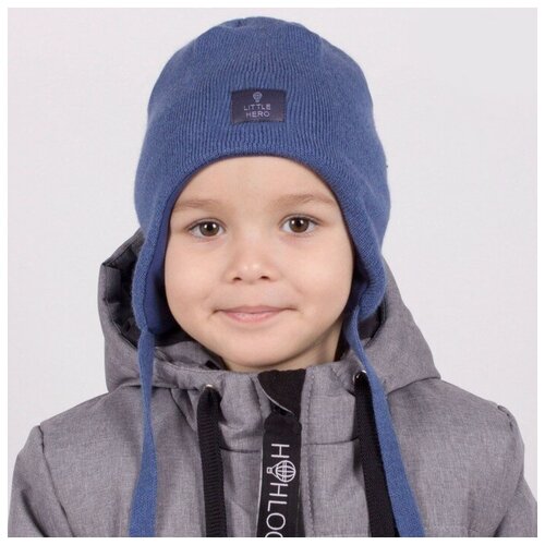 фото Hoh loon шапка для мальчика , цвет индиго, размер 42-46