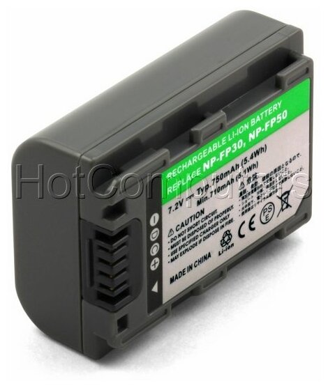 Аккумулятор NP-FP30, NP-FP50, NP-FP60 для видеокамеры Sony DCR-DVD, HC, SR, HDR-HC (750mAh)