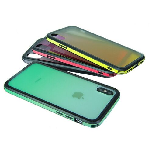 фото Чехол- накладка для iphone x/xs gradient tpu+glass зеленый nl