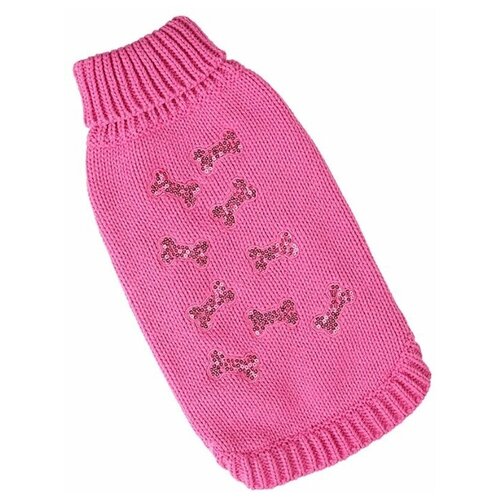 фото For my dogs свитер для собак косточки розовый fw648-2018 (12-14) formydogs