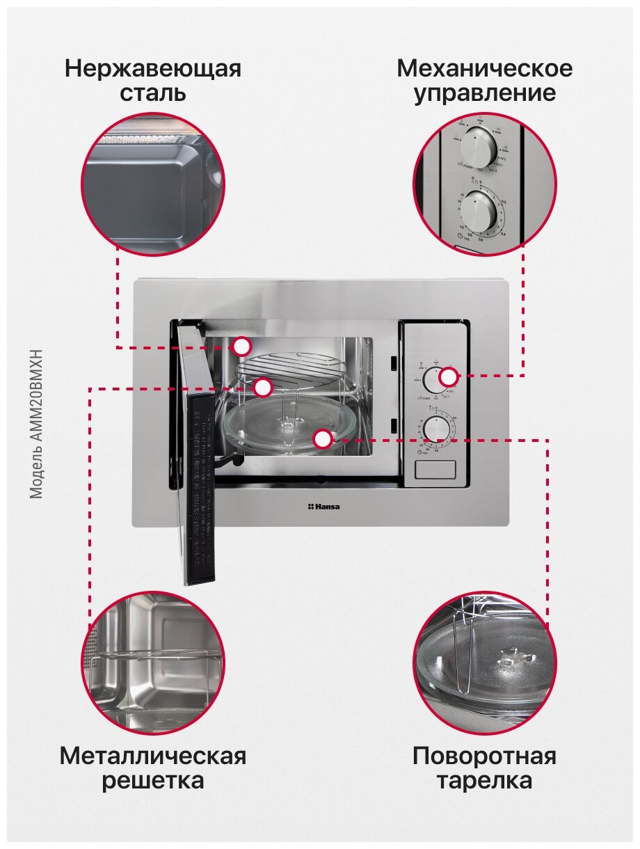 Встраиваемая микроволновая печь Hansa - фото №9