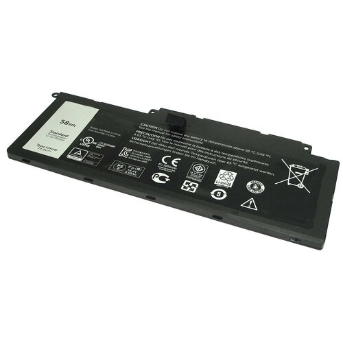 Аккумулятор для ноутбука Dell Inspiron 15-7537 14.8V 58Wh F7HVR аккумуляторная батарея для ноутбука dell inspiron 15 3521 58wh mr90y oem