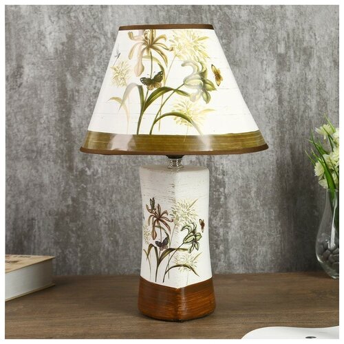 фото Risalux лампа настольная "полевые цветы" е14 25w 220в 36,5х25х25 см