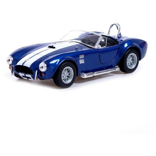 KINSMART Машина металлическая 1965 Shelby Cobra 427, 1:32, открываются двери, инерция, цвет синий jada 1 24 1965 shelby 427 cobra s c литая металлическая модель автомобиля игрушечный автомобиль из сплава для детей поделки коллекция украшений