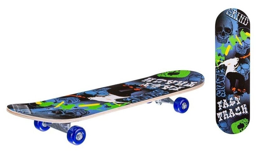 Скейтборд деревянный с принтом, колеса PU без света, стойка: металлическая, размер платформы: 71*20 см