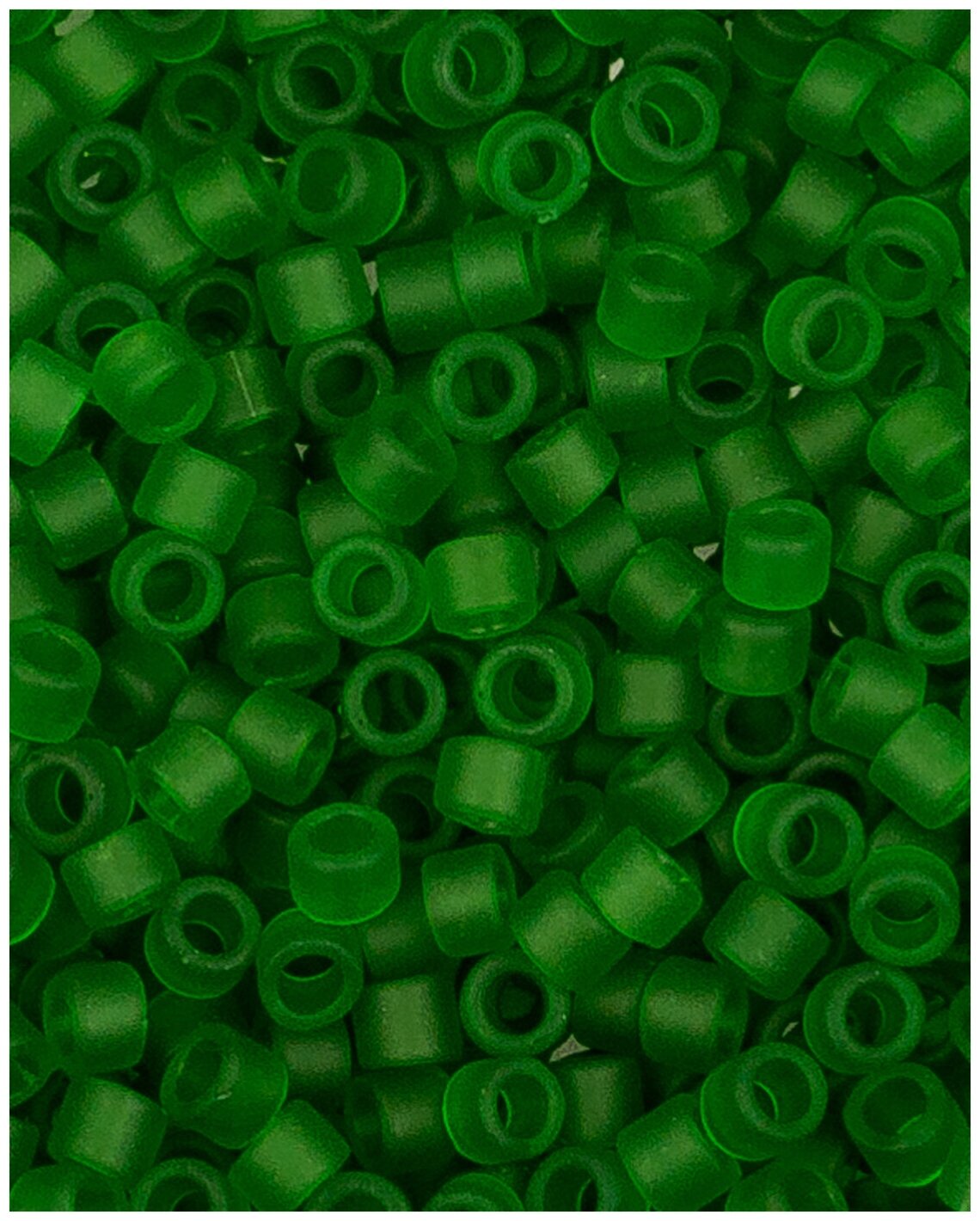 Японский бисер Toho Treasures, цилиндрический, размер 11/0, цвет: Матовый прозрачный травянисто-зеленый (7BF), 5 грамм