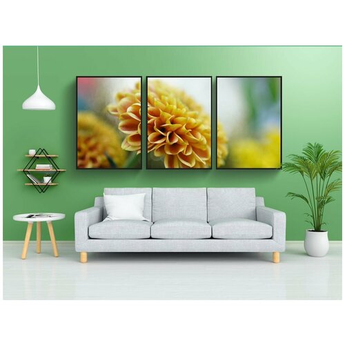 фото Набор модулных постеров для интерьера "георгин, цветок, завод" 60x90 см. в тубусе, без рамки lotsprints