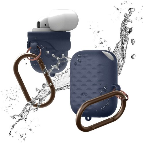 фото Чехол elago waterproof active hang case для airpods синий jean indigo